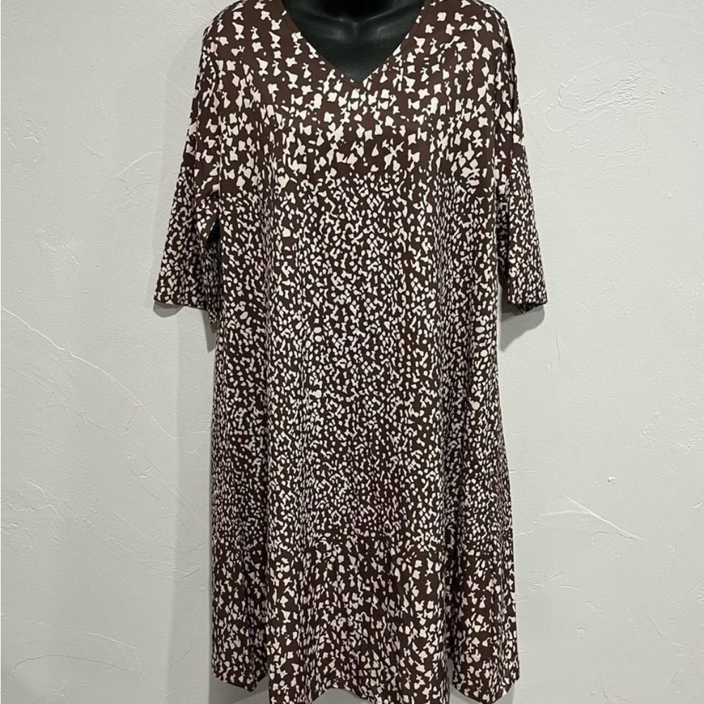 Reyhy Chocolate and white Patterned Dress